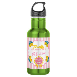 Aquarell-Zitrone Frisch diplomiert Party Klasse 26 Edelstahlflasche