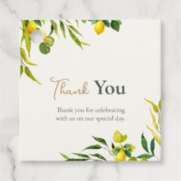 Aquarell-Zitrone-Zitrus-Grün-Dankeschön-Hochzeit Geschenkanhänger