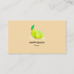 Aquarell-Zitrone Zitrus Grünlime Visitenkarte