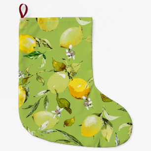 Aquarell-Zitronen 23 Großer Weihnachtsstrumpf