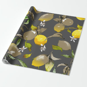 Aquarell Zitronen 35 Geschenkpapier