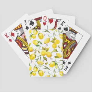 Aquarell-Zitronen 5 Spielkarten