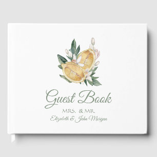 Aquarell-Zitronen Botanische Punkte Gästebuch