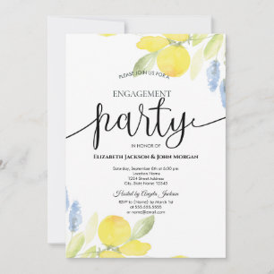 Aquarell-Zitronen-Hochzeitseinladung Einladung
