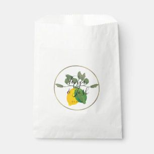 Aquarell-Zitronen-Limonen-Limoncello-Faux-Gold-Hoc Geschenktütchen