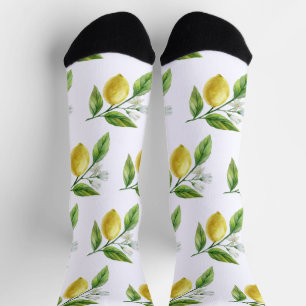 Aquarell-Zitronen-Muster-Socken Socken