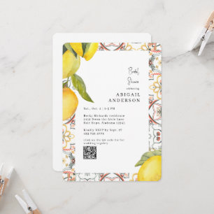 Aquarell-Zitronen Runde Bridal Shower Einladung