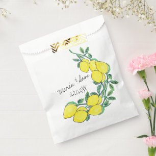 Aquarell-Zitronen-Script-Hochzeit Geschenktütchen