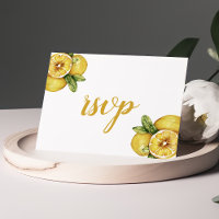 Aquarell-Zitronen Zitrus Moderne Hochzeit RSVP