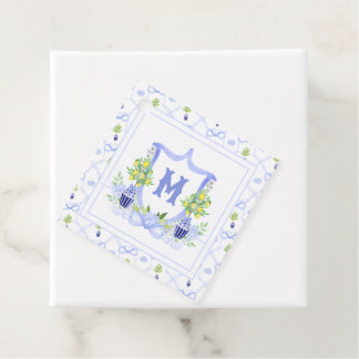 Aquarell-Zitronenbaum-Monogrammwappen Geschenkanhänger
