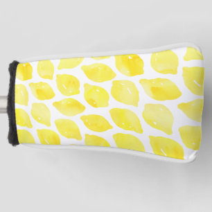 Aquarell-Zitronengelb-Weiß-Sommer-Muster Golf Headcover