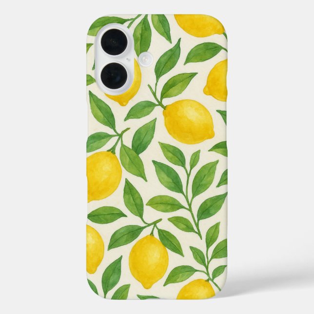 Aquarell-Zitronenmuster Case-Mate iPhone Hülle (Rückseite)