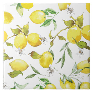 Aquarell-Zitronenmuster Fliese