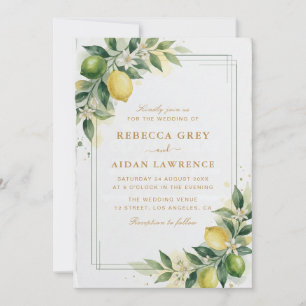 Aquarell-Zitrus-Grüne-Zitrone-Botanische-Hochzeit Einladung