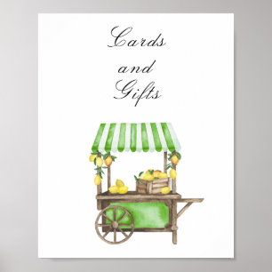 Aquarell-Zitrus-Junggesellinnenabschied - Karten u Poster