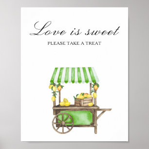 Aquarell-Zitrus - Liebe ist süß, gönn dir was Poster