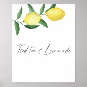 Aquarell-Zitrus-Limone - Eistee und Limonade Poster