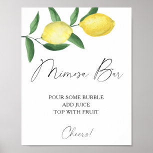 Aquarell-Zitrus-Limone - Mimosa-Bar Poster