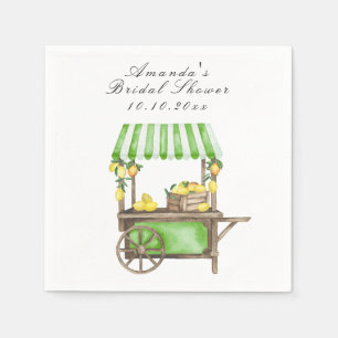 Aquarell-Zitrus-Limonen-Karren-Brautjungfernparty Serviette