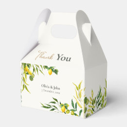 Aquarell-Zitrus-Limonengrüne Hochzeits-Dankeschön Geschenkschachtel