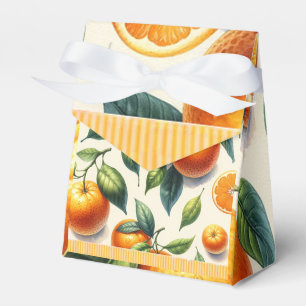 Aquarell Zitrus Orange Blätter Hochzeit Geschenkschachtel