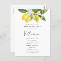 Aquarell Zitrus Zitronen Brautdusche Einladung
