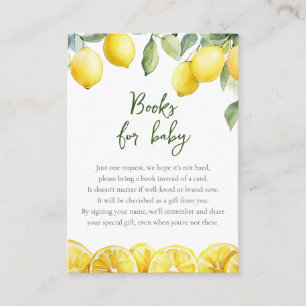 Aquarell Zitrusfrüchte Bücher für Babydusche Begleitkarte