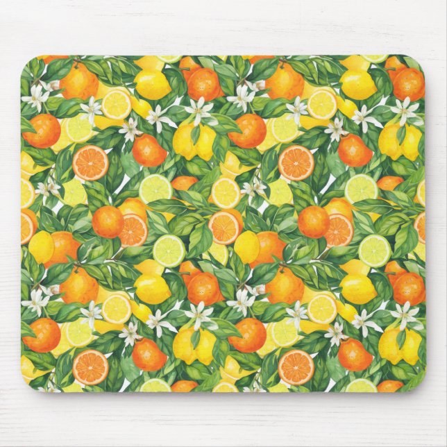 Aquarell-Zitrusgarten-Mauspad Mousepad (Vorne)