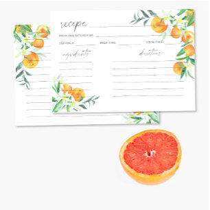 Aquarell-Zitrusorange - Rezeptkarte
