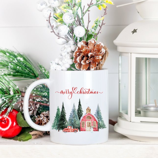 Aquarell Zuhause Frohe Weihnachten Kaffeetasse (Von Creator hochgeladen)