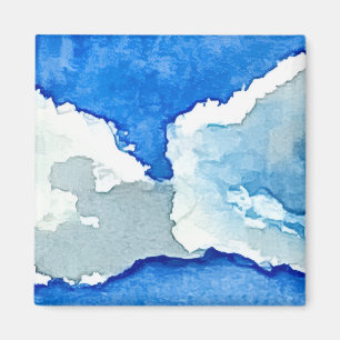 Aquarell Zwei Wolken Malerei Magnet