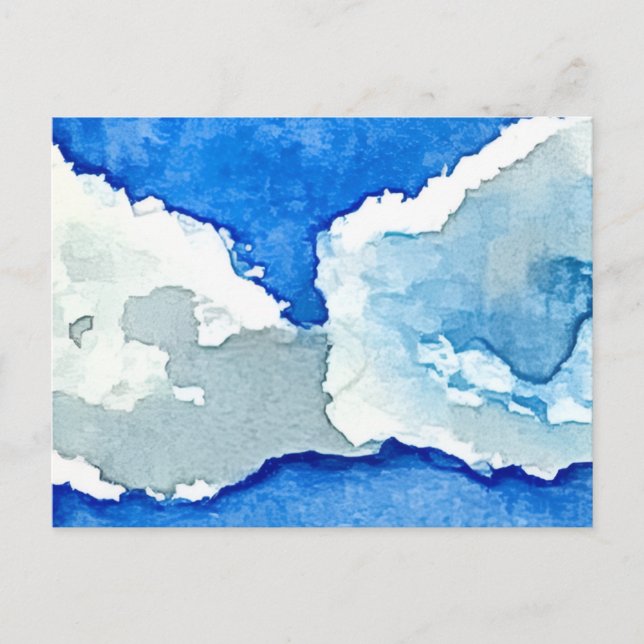 Aquarell Zwei Wolken Malerei Postkarte (Vorderseite)
