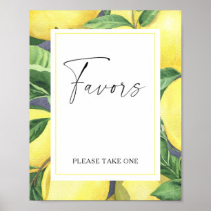 Aquarell-Zweig mit Zitrone - Geschenke bitte nehme Poster