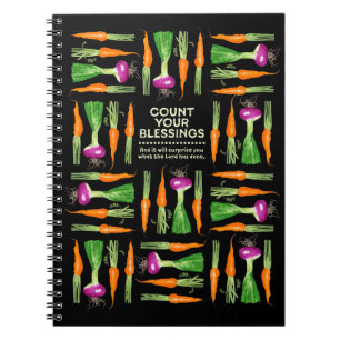 Aquarell-Zwiebel-und Karotten-Dankbarkeit Notizblock