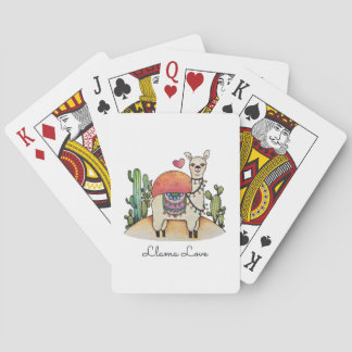 Aquarellama mit Kaktus Spielkarten