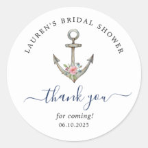 Aquarellanker Nautisches Brautparty Vielen Dank