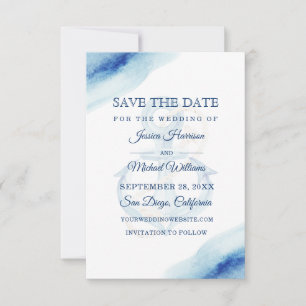 Aquarellanschor Navy Moderne Nautik Save The Date