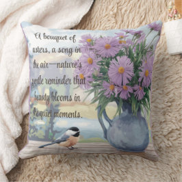 Aquarellanzüge und Chickadequotenwerfen Kissen