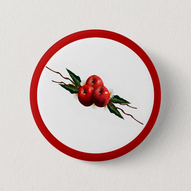 Aquarelläpfel Button (Vorderseite)