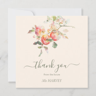 Aquarelläpfel fallen im Brautparty der Liebe Dankeskarte