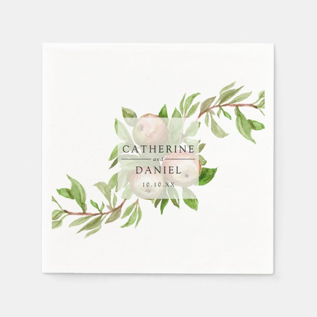 Aquarelläpfel Hochzeitslippe Serviette (Vorderseite)