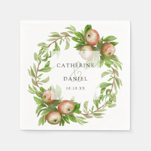 Aquarelläpfel Hochzeitslippe Serviette