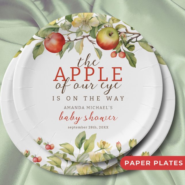 Aquarellappel unserer Eye Fall Baby Dusche Pappteller (Von Creator hochgeladen)