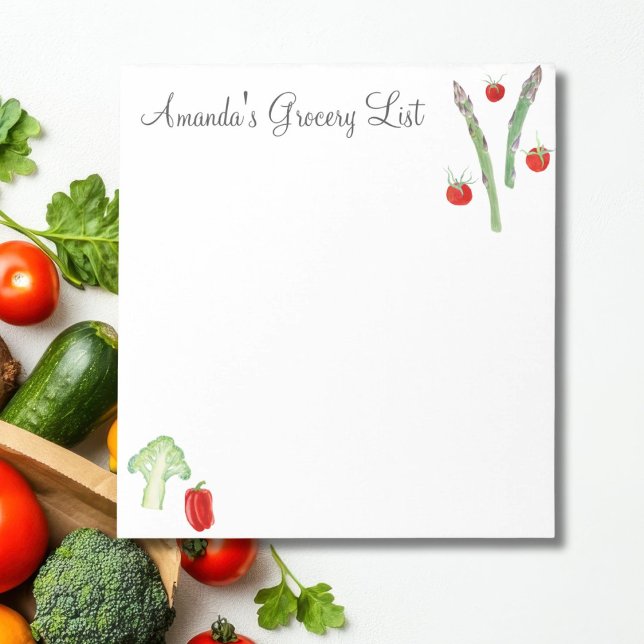 Aquarellassparagus, Broccoli, Tomaten/Paradeiser,  Notizblock (Von Creator hochgeladen)