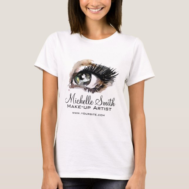 Aquarellaugen mit Lasche-Erweiterung Make-up T-Shirt (Vorderseite)