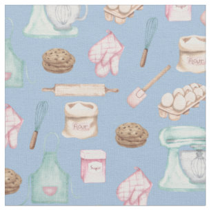 Aquarellbäckerei auf blau stoff
