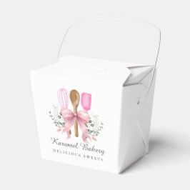 Aquarellbäckerei mit rosa Bow Geschenkschachtel