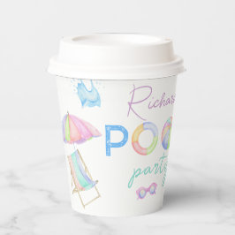 Aquarellbad Geburtstagsparty Pool Pappbecher