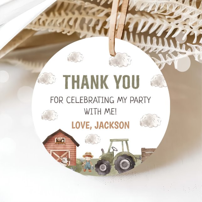 Aquarellbahn Bauernhof 1. Geburtstag Geschenkanhänger (Von Creator hochgeladen)