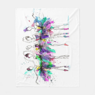 Aquarellballerinas: Illustration des hellen Tanzes Fleecedecke